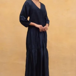 SWGT Blue Textured & Tiered Dress -Outlet Loometta Store 171sw5 3