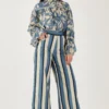 KoAi Sky Blue, Cream And Navy Stripe Pants -Outlet Loometta Store 17523ko7 1