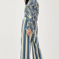 KoAi Sky Blue, Cream And Navy Stripe Pants -Outlet Loometta Store 17523ko7 4