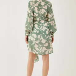 KoAi Blue And Beige Floral Wrap Shirt -Outlet Loometta Store 17723koia7 5