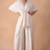 431-88 By Shweta Kapur Radiant Ivory Silk Draped Jumpsuit -Outlet Loometta Store 181244318801 1