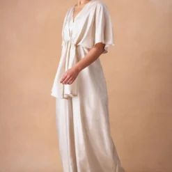 431-88 By Shweta Kapur Radiant Ivory Silk Draped Jumpsuit -Outlet Loometta Store 181244318801 3