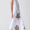 Three White & Grey Sleeveless Asymmetric Dress -Outlet Loometta Store 18223td9 1