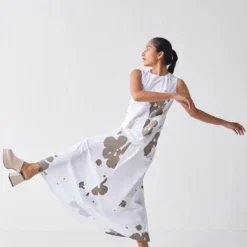 Three White & Grey Sleeveless Asymmetric Dress 11 Three White & Grey Sleeveless Asymmetric Dress -Outlet Loometta Store 18223td9 3