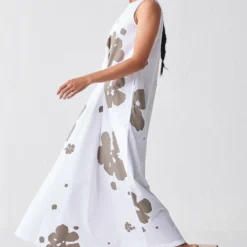 Three White & Grey Sleeveless Asymmetric Dress 12 Three White & Grey Sleeveless Asymmetric Dress -Outlet Loometta Store 18223td9 4