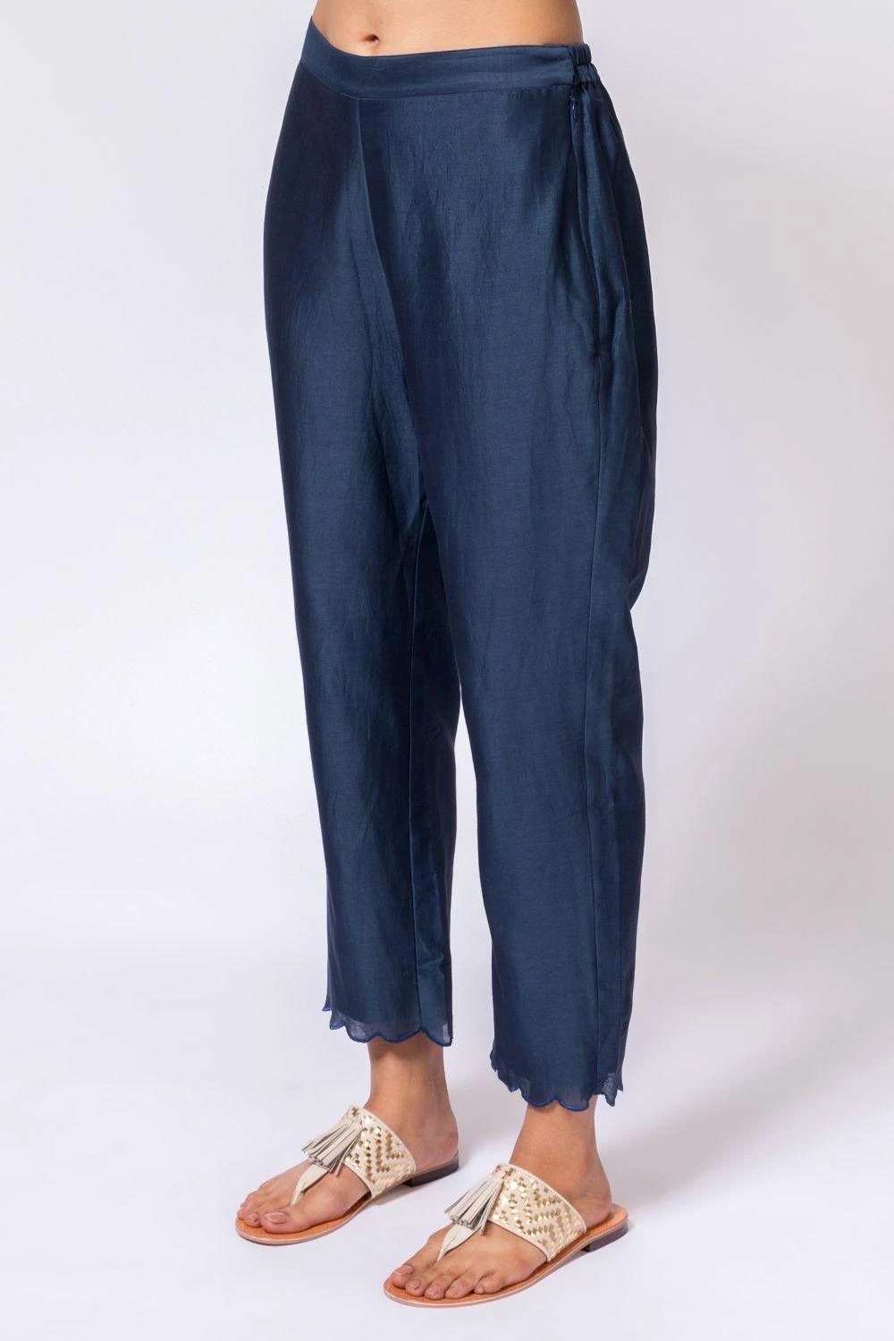 Chandrima Navy Blue Chanderi Pants 6 Chandrima Navy Blue Chanderi Pants - Image 4