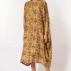 Divya Sheth Mustard Hand-block Printed Kaftan -Outlet Loometta Store 184dy18 1