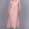Meghna Panchmatia Salmon Pink Bandhani Dress -Outlet Loometta Store 187mp11 1