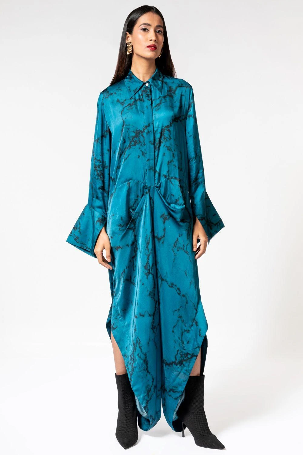 Inca Marble Blue Drape Jumpsuit 3 Inca Marble Blue Drape Jumpsuit