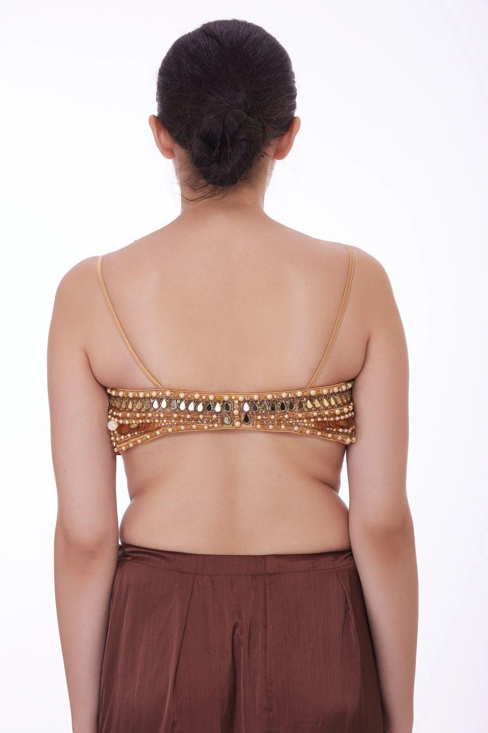 Dilnaz Radiant Gold Mirror & Sequin Adorned Blouse 4 Dilnaz Radiant Gold Mirror & Sequin Adorned Blouse - Image 2