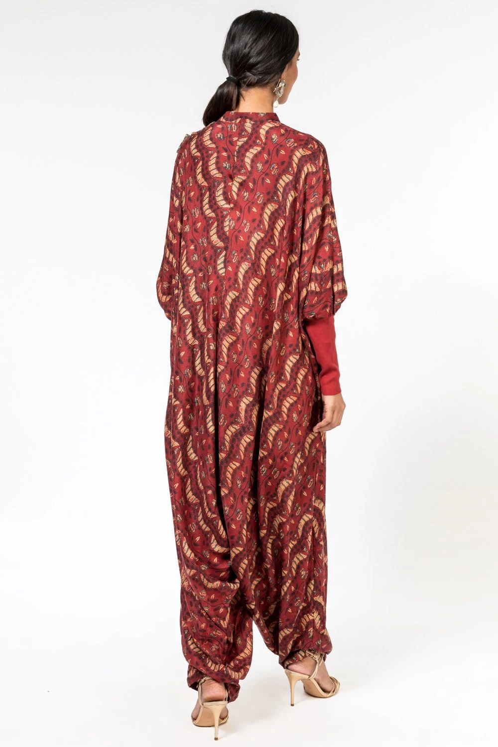 Divya Sheth Hand Block Printed Silk Jumpsuit 7 Divya Sheth Hand Block Printed Silk Jumpsuit - Image 5