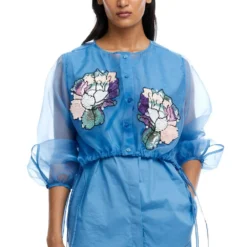 Kanika Goyal Label Aster Hand Embellished Organza Shirt