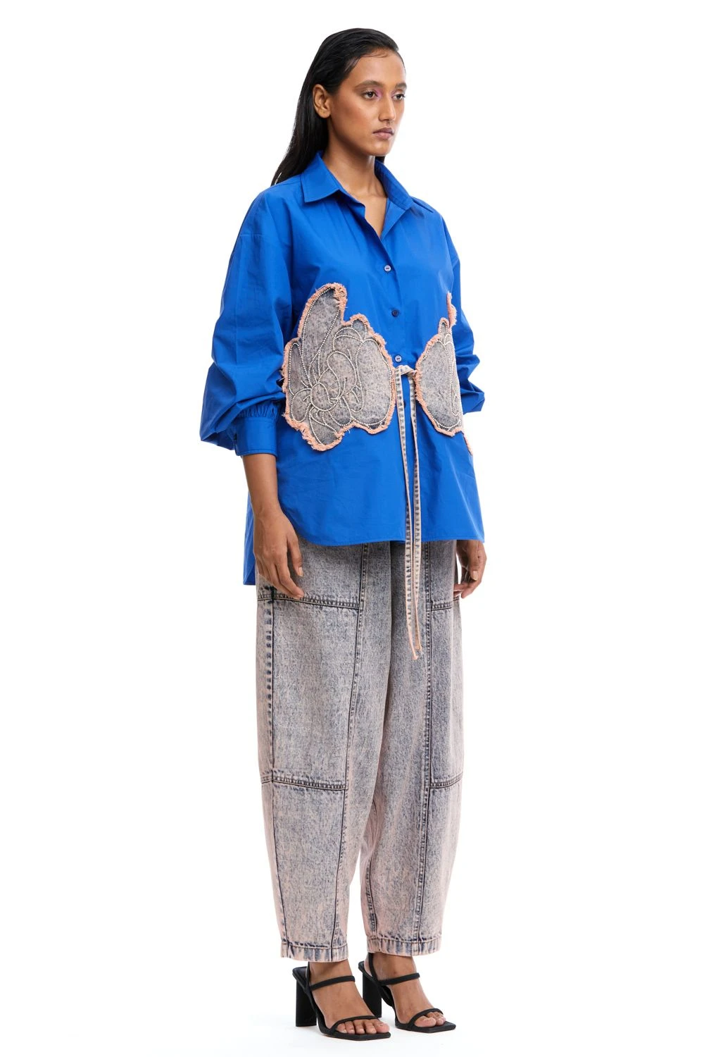 Kanika Goyal Label Warped Vine Denim AppliquÒ Shirt 4 Kanika Goyal Label Warped Vine Denim AppliquÒ Shirt - Image 2