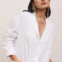 AK-OK By Anamika Khanna White Oversized Shirt -Outlet Loometta Store 19523ak2 6
