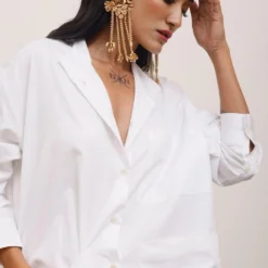 AK-OK By Anamika Khanna White Oversized Shirt -Outlet Loometta Store 19523ak2 7