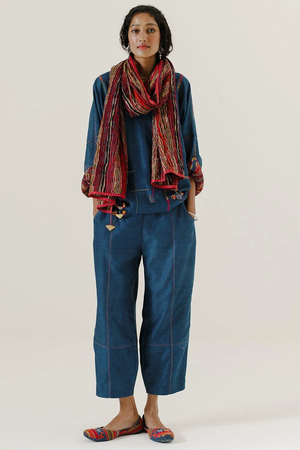 Sunira Designs Blue High Low Mool Top 6 Sunira Designs Blue High Low Mool Top - Image 4