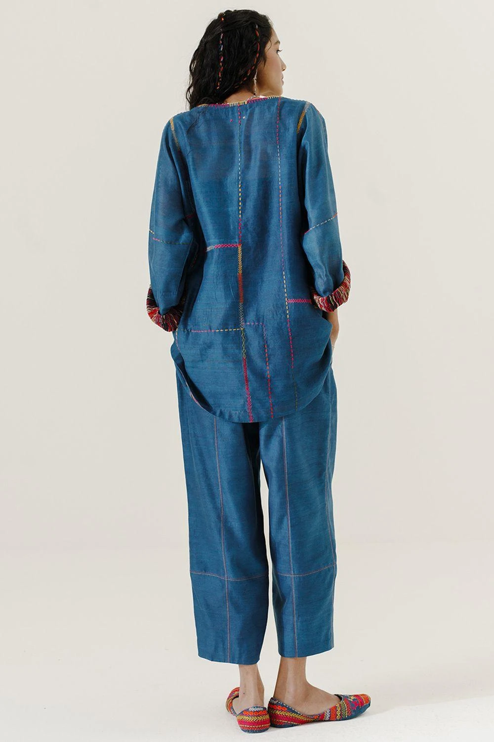 Sunira Designs Blue High Low Mool Top 8 Sunira Designs Blue High Low Mool Top - Image 6