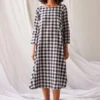 Khara Kapas Black And White Checkered Dress -Outlet Loometta Store 19923kk23 1