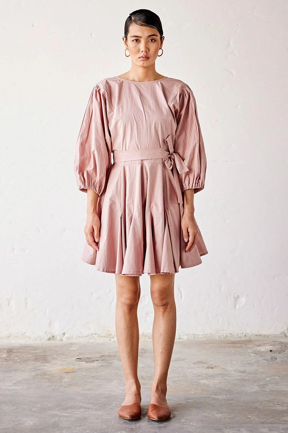 Khara Kapas Primrose Pink Poplin Dress 3 Khara Kapas Primrose Pink Poplin Dress