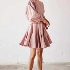 Khara Kapas Primrose Pink Poplin Dress 8 Khara Kapas Primrose Pink Poplin Dress -Outlet Loometta Store 19923kk51 2