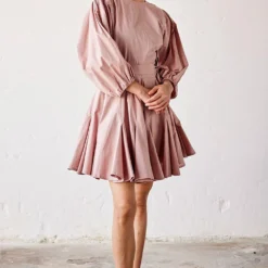 Khara Kapas Primrose Pink Poplin Dress 9 Khara Kapas Primrose Pink Poplin Dress -Outlet Loometta Store 19923kk51 3