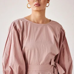 Khara Kapas Primrose Pink Poplin Dress 10 Khara Kapas Primrose Pink Poplin Dress -Outlet Loometta Store 19923kk51 4