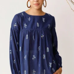 Payal Pratap Navy Blue Embroidered Top -Outlet Loometta Store 1ss 60 blue 3