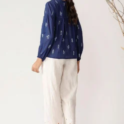 Payal Pratap Navy Blue Embroidered Top -Outlet Loometta Store 1ss 60 blue 4