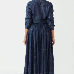 Payal Pratap Front Knotted Navy Shirt 11 Payal Pratap Front Knotted Navy Shirt -Outlet Loometta Store 1vr 68 5