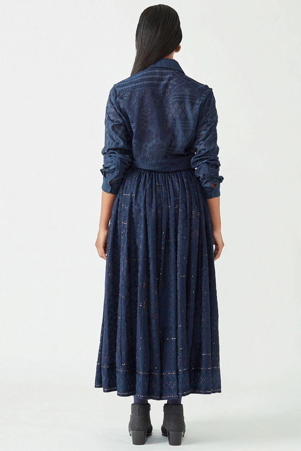 Payal Pratap Front Knotted Navy Shirt 7 Payal Pratap Front Knotted Navy Shirt - Image 5