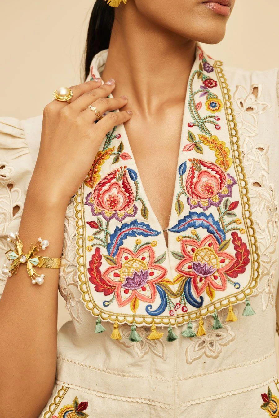 Chandrima Ivory Threadwork And Cutwork Jumpsuit 7 Chandrima Ivory Threadwork And Cutwork Jumpsuit - Image 5