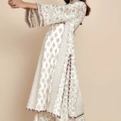 Sunira Designs Pale Pink Printed Flared Pants