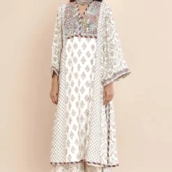 Sunira Designs Pale Pink Printed Flared Pants -Outlet Loometta Store 2010 08 3