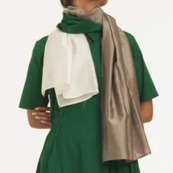 Three Emerald Green Dress With A Crepe Scarf -Outlet Loometta Store 208three26 3