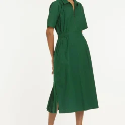 Three Emerald Green Dress With A Crepe Scarf -Outlet Loometta Store 208three26 4