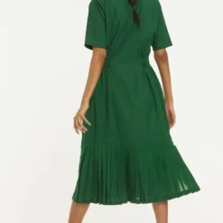 Three Emerald Green Dress With A Crepe Scarf -Outlet Loometta Store 208three26 6