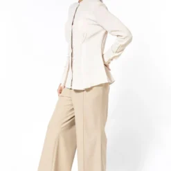 Bodice Ecru Shirt With Frontal Pleats -Outlet Loometta Store 2111bo19 2