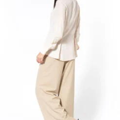 Bodice Ecru Shirt With Frontal Pleats -Outlet Loometta Store 2111bo19 5