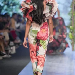 Gauri & Nainika Pink Botanical Printed Jumpsuit -Outlet Loometta Store 2112gn02 3