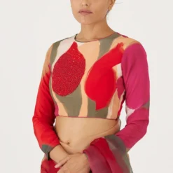 YAM Le Lani Red Embellished Blouse -Outlet Loometta Store 21223yam45 4