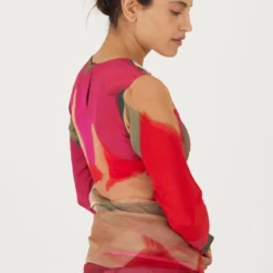 YAM Le Lani Red Embellished Blouse -Outlet Loometta Store 21223yam45 5