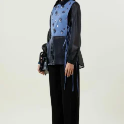 Kanika Goyal Label Blue Embellished Bib -Outlet Loometta Store 221123kg06 3 1