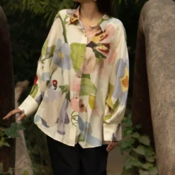 Ode To Odd Classic Ivory Blooming-in-dusk Shirt -Outlet Loometta Store 22124od7 2