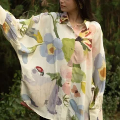 Ode To Odd Classic Ivory Blooming-in-dusk Shirt -Outlet Loometta Store 22124od7 3