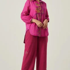 Sunira Designs Pink Gulzaar High Low Top