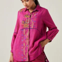 Sunira Designs Pink Gulzaar High Low Top -Outlet Loometta Store 2222323sg17 3