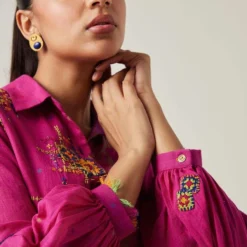 Sunira Designs Pink Gulzaar High Low Top -Outlet Loometta Store 2222323sg17 5