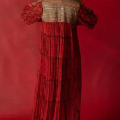 Pooja Keyur Red & Brown Paisley Printed Jumpsuit -Outlet Loometta Store 229pk36 5