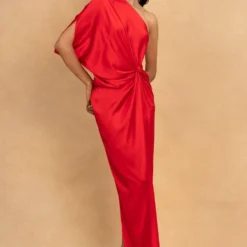 Stephany Red One Shoulder Dress -Outlet Loometta Store 230523sy06 3