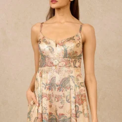 Tarun Tahiliani Multicoloured Paisley Printed Jumpsuit -Outlet Loometta Store 231023tt31 3 1